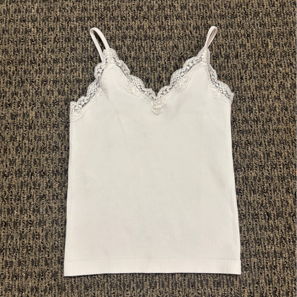 White Lace-Trimmed Camisole